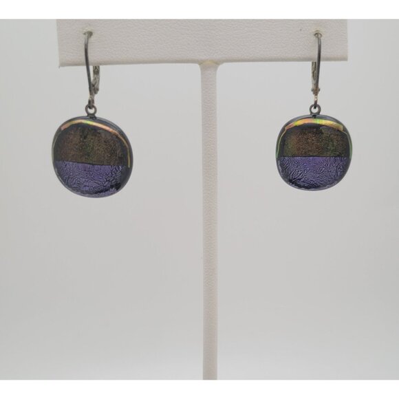 Handcrafted Dichroic Glass Pendant & Earring Set Dangle‎ Drop Artisan Sparkle - Picture 5 of 16